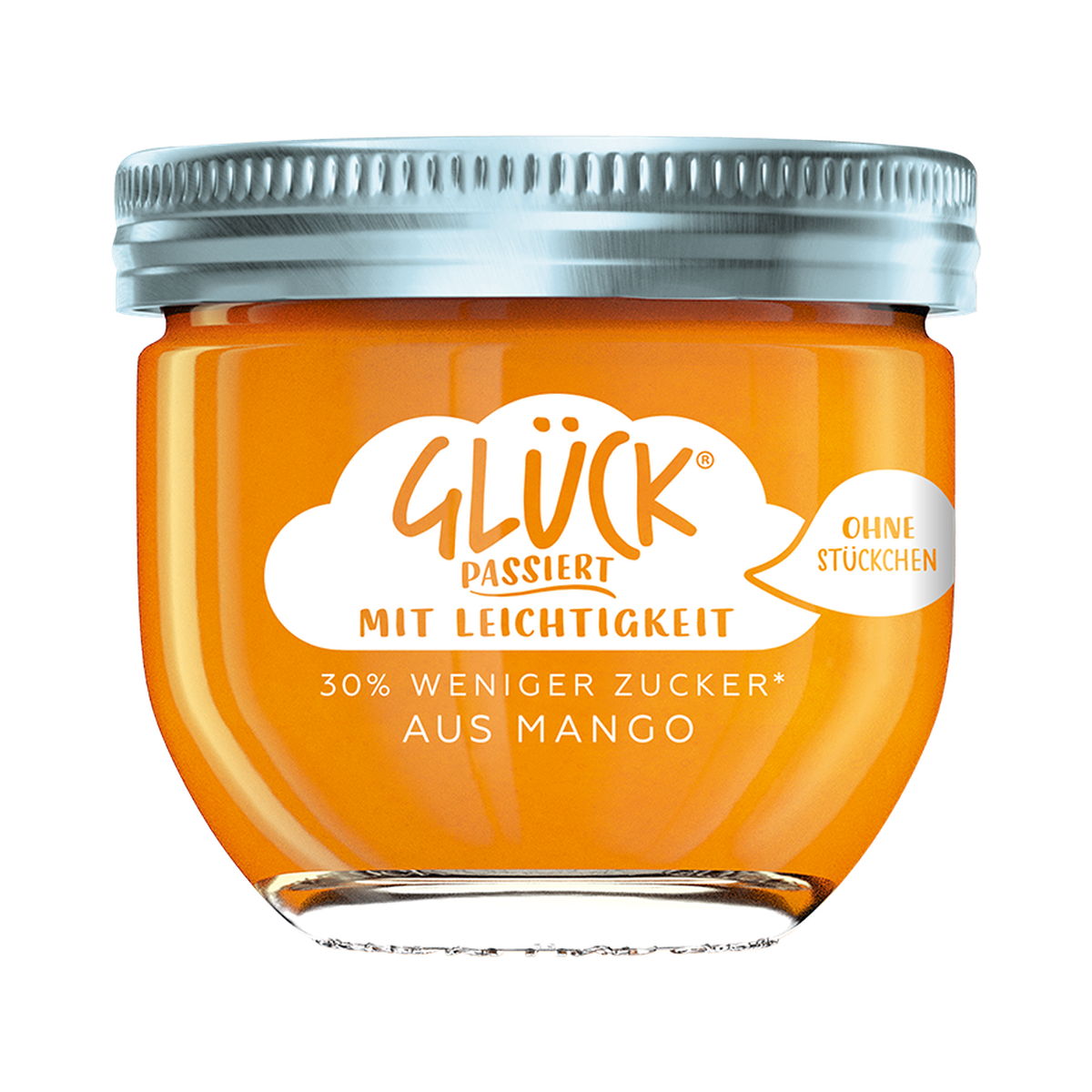 Glück Passiert Fruchtaufstrich Mango weniger Zucker 230g