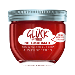 Glück Passiert Fruchtaufstrich Erdbeere weniger Zucker 230g