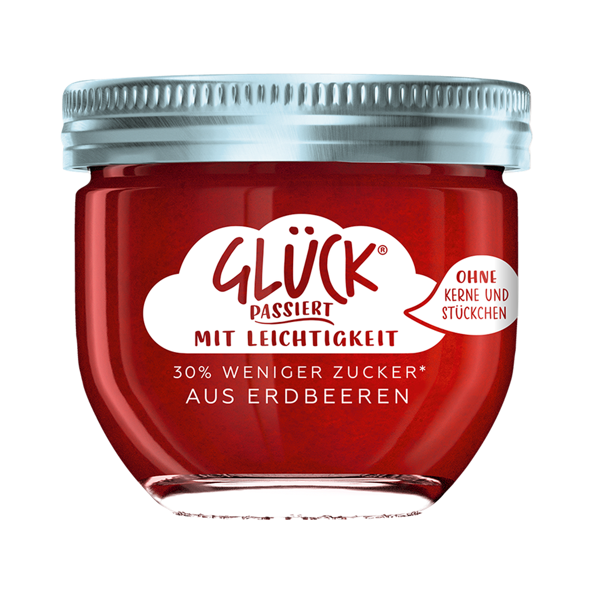 Glück Passiert Fruchtaufstrich Erdbeere weniger Zucker 230g