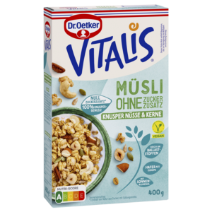 Dr.Oetker Vitalis ohne Zuckerzusatz Knusper Nüsse&Kerne 400g