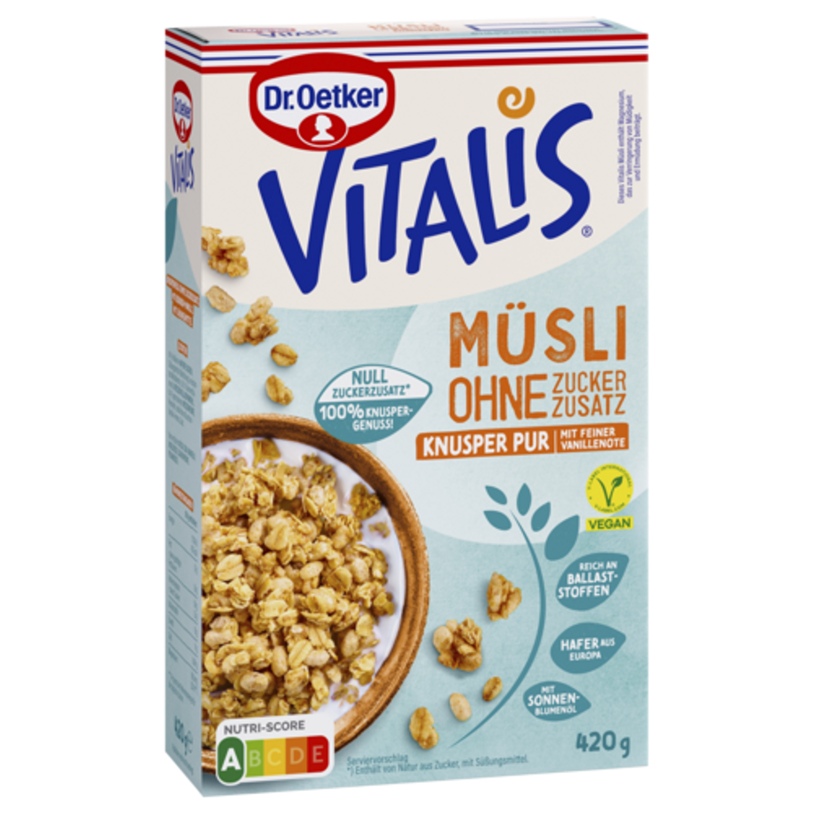 Dr.Oetker Vitalis без добавленного сахара хрустящий чистый 420g