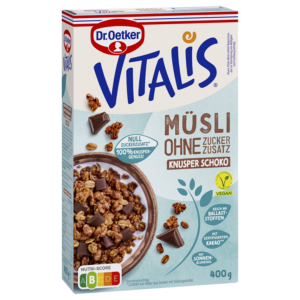 Dr.Oetker Vitalis без добавленного сахара хрустящий шоколад 400g