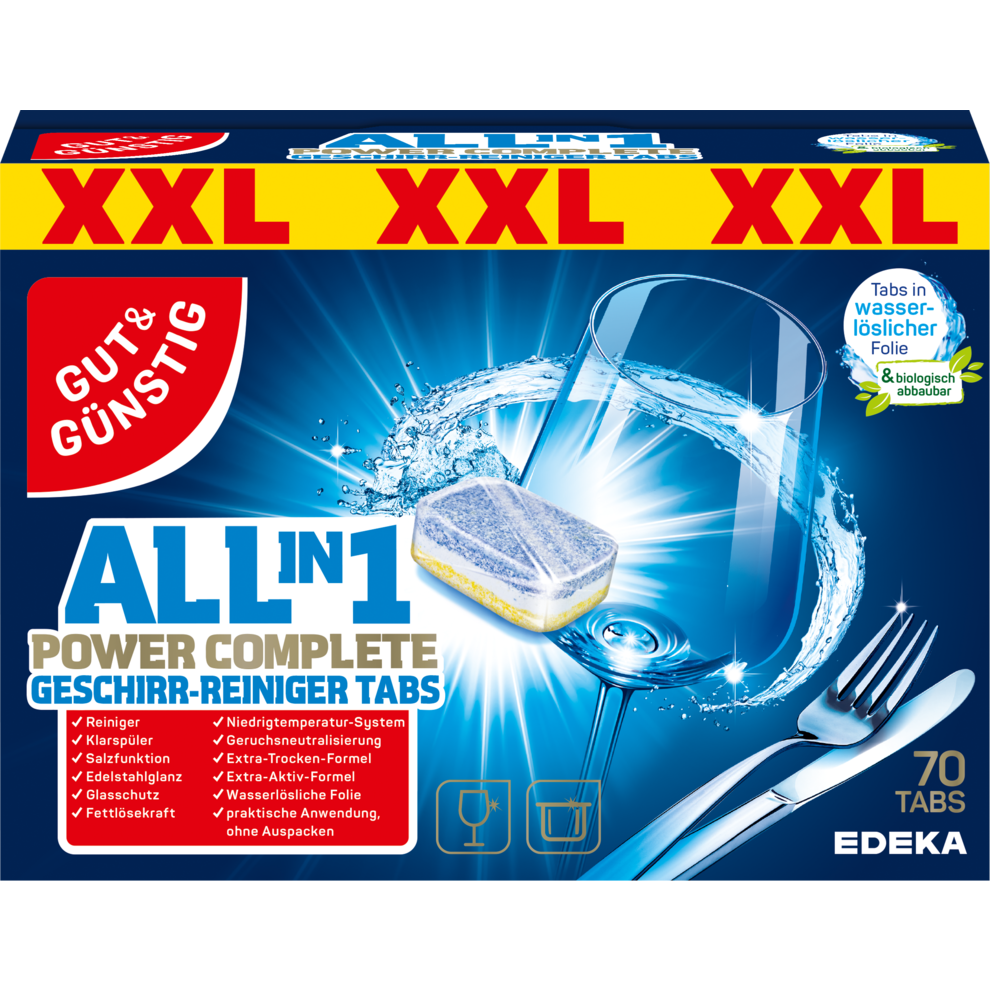 GUT&GÜNSTIG All-in-One Geschirrreiniger Tabs XL 70WL 1,26kg