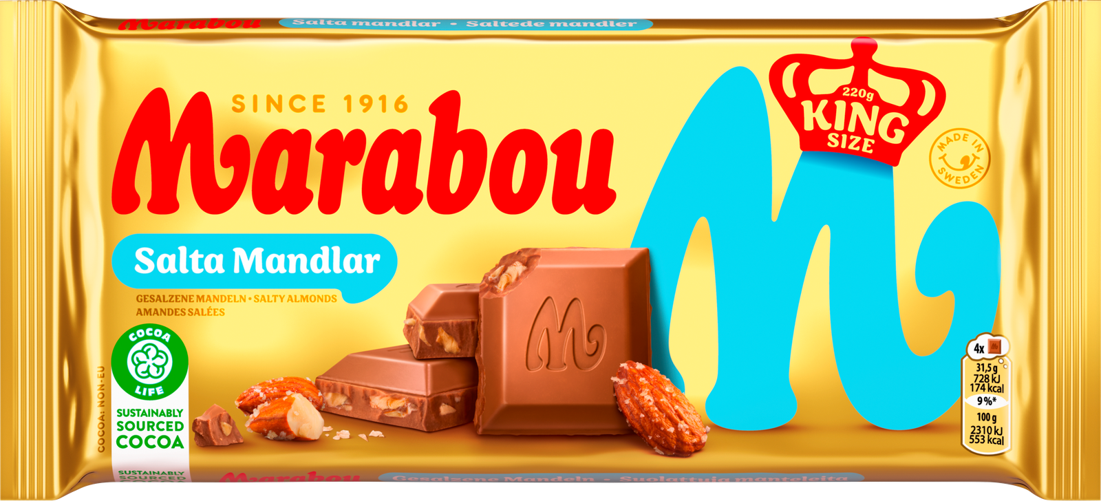 Marabou Salty Almond 220g