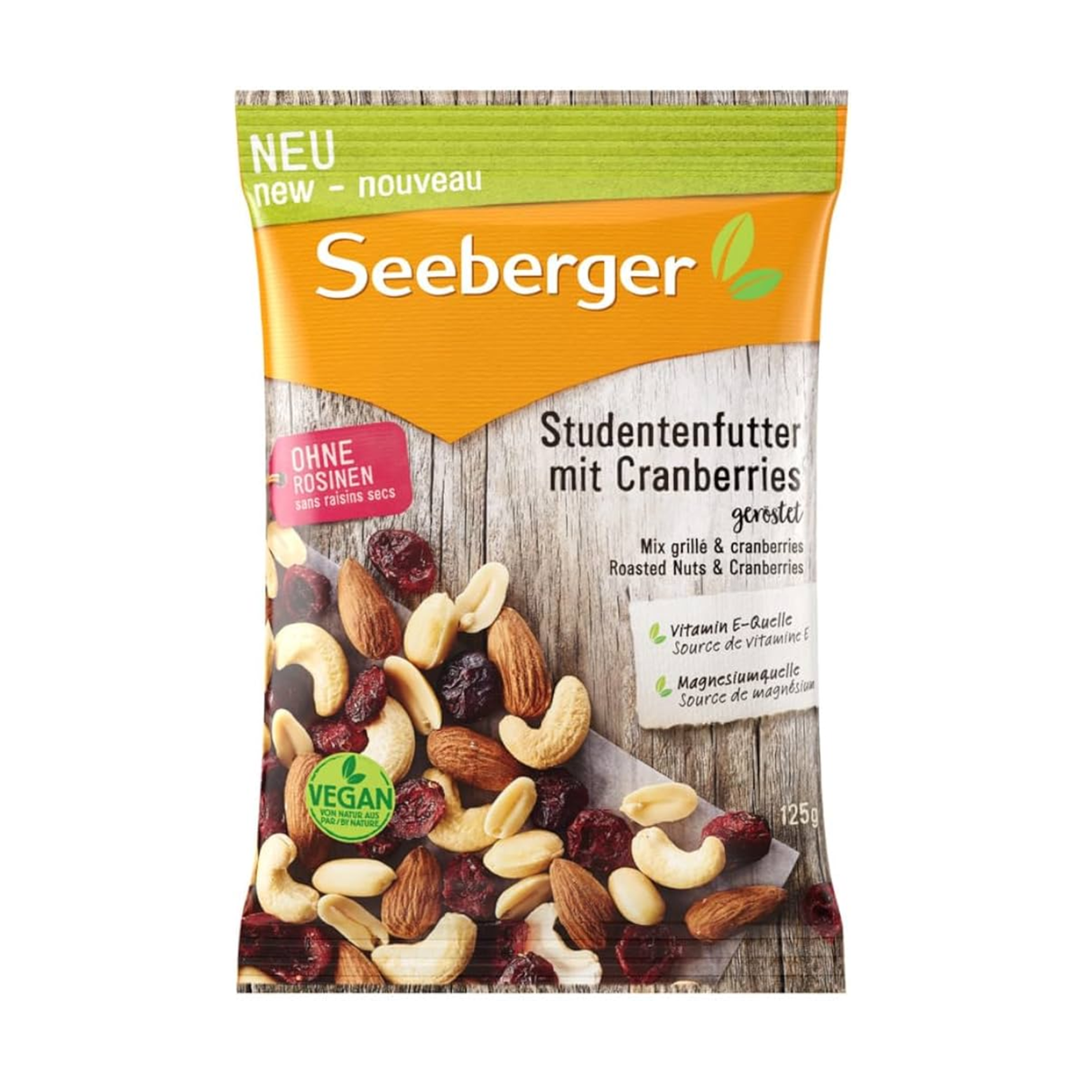 Seeberger Studentenfutter mit Cranbeeries 125g