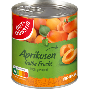 GUT&GÜNSTIG Aprikosen halbe Frucht gezuckert 820g