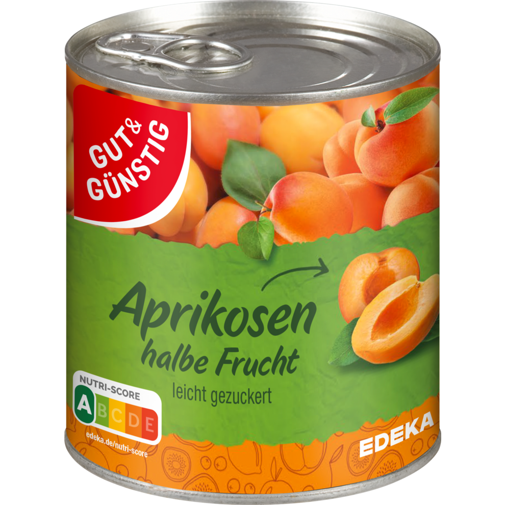 GUT&GÜNSTIG Aprikosen halbe Frucht gezuckert 820g