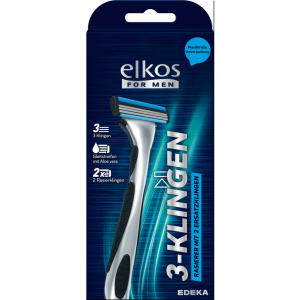 EDEKA elkos MEN 3-Klingen Rasiersystem+2 Klingen