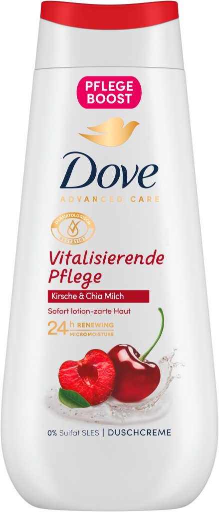 Dove Advanced Care Pflegedusche vitalisierende Pflege Kirsche & Chia Milch 225ml