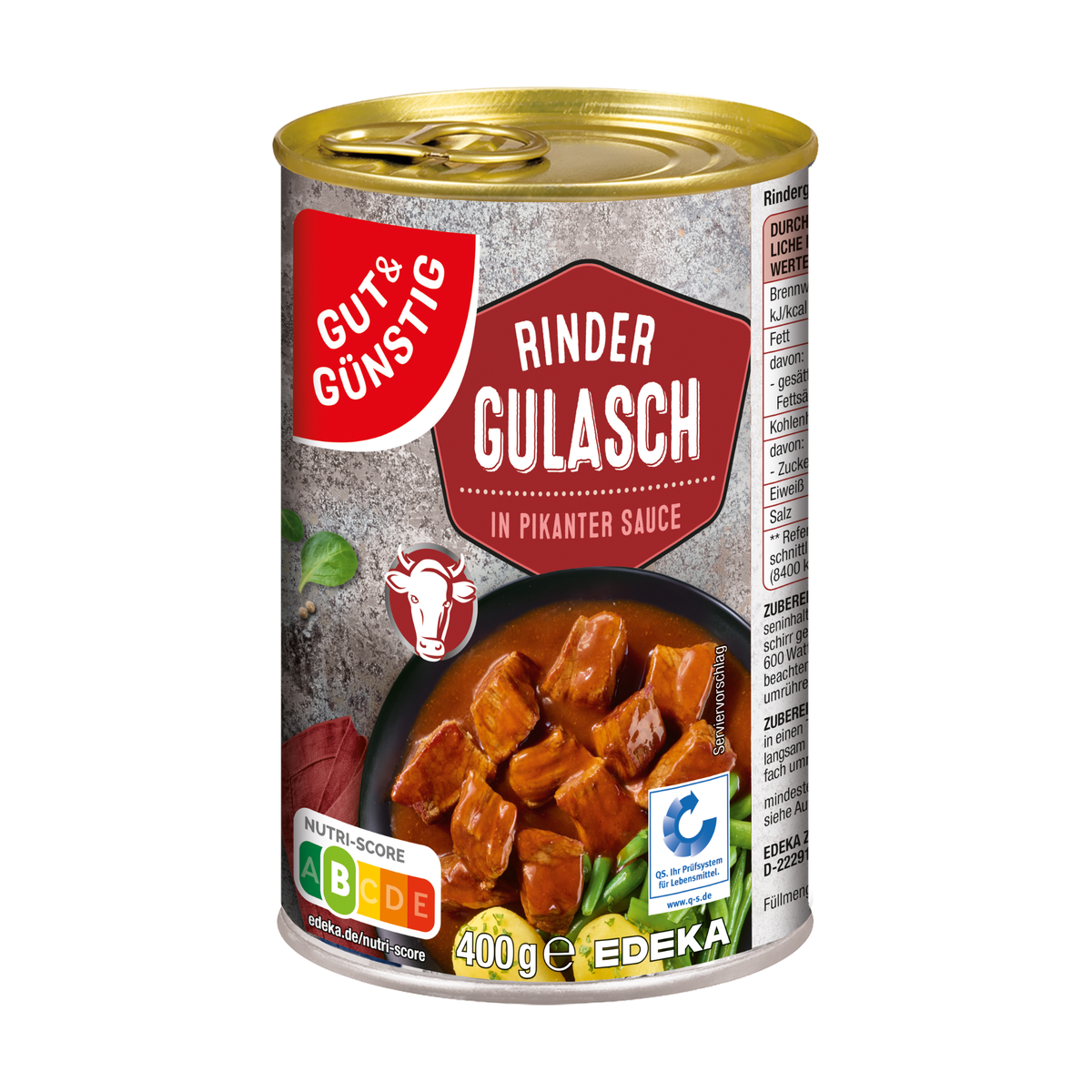 GUT&GÜNSTIG Rindergulasch 400g QS