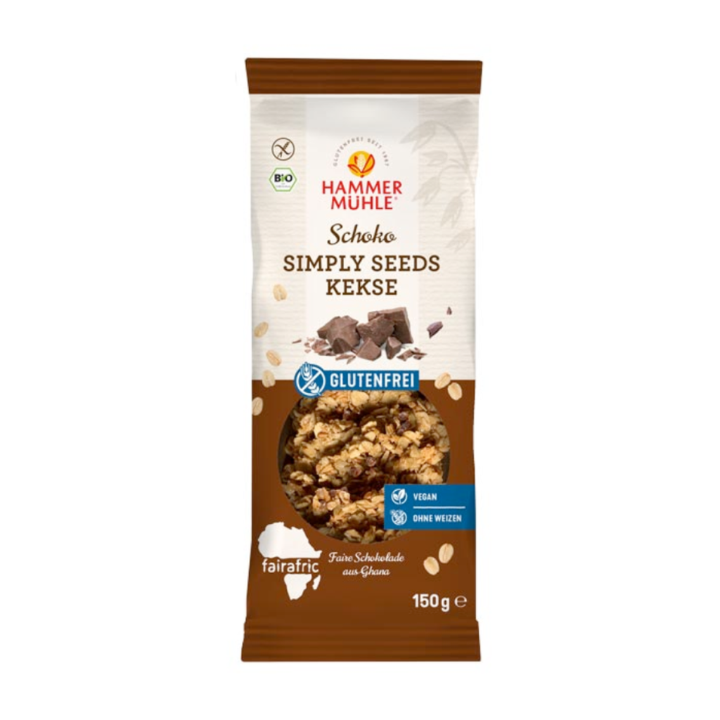 Bio Hammermühle Simply Seeds Kekse Schoko glutenfrei 150g
