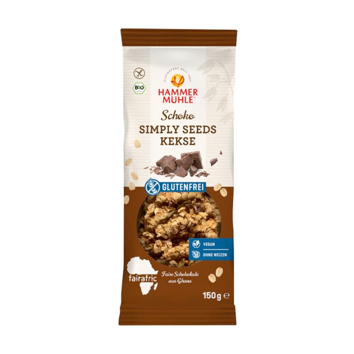 Bio Hammermühle Simply Seeds Kekse Schoko glutenfrei 150g