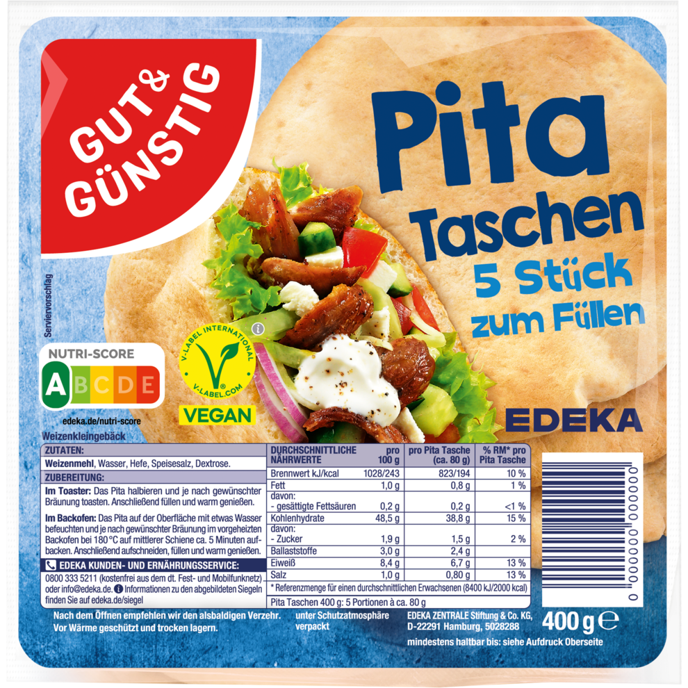 GUT&GÜNSTIG 5 Pita 400g