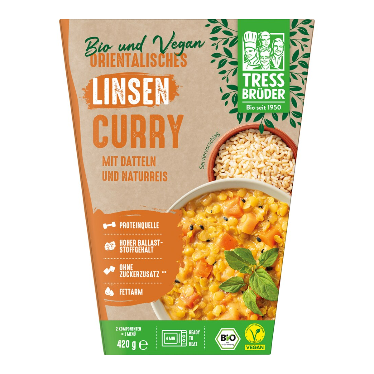 Bio Tressbrüder Orientalisches Linsen-Curry 420g