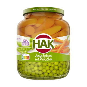 Hak Erbsen sehr fein mit jungen Möhren 350g