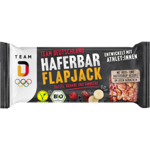 Bio TEAM D Haferbar Flapjack Dattel, Banane und Himbeere 60g