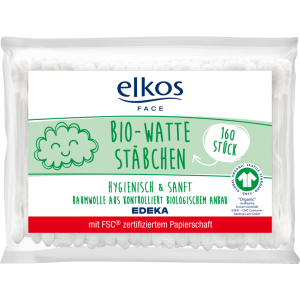 EDEKA elkos Bio-Wattestäbchen Nachfüllpack 160ST