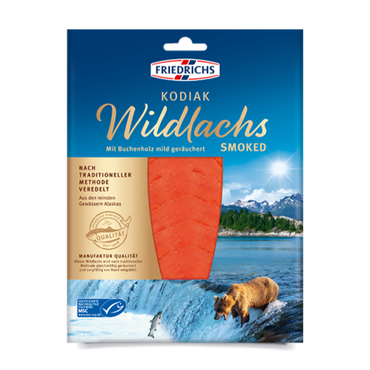 MSC Friedrichs Kodiak Wildlachs geräuchert 50g