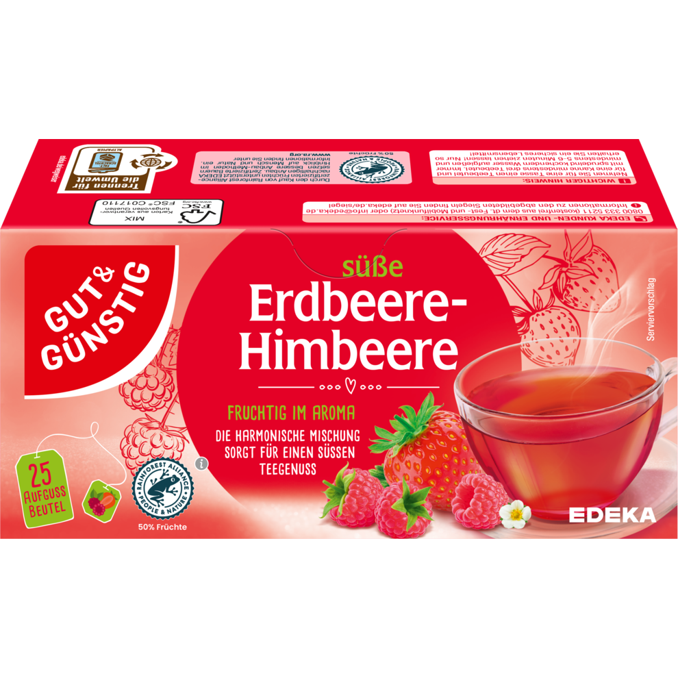GUT&GÜNSTIG Клубника малина чай 25ST 75g