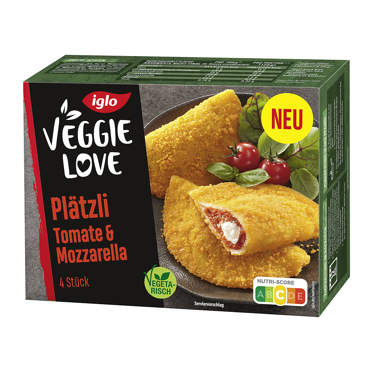 Iglo Veggie Love Plätzli Tomate&Mozzarella 250g
