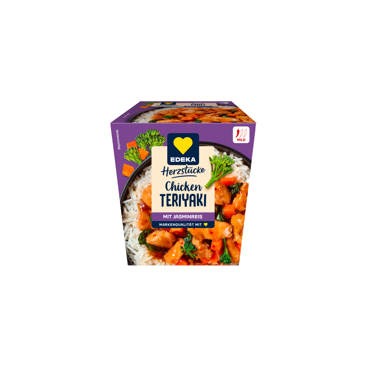 EDEKA Herzstücke Sweet Chili Teriyaki Hühnchen mit Jasmin Reis 350g