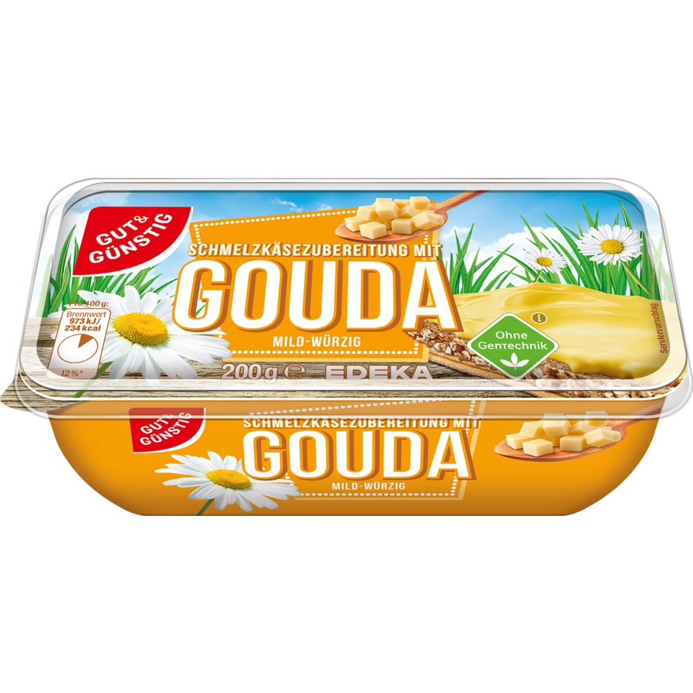 GUT&GÜNSTIG Schmelzkäse-Schale 50% Gouda 200g VLOG