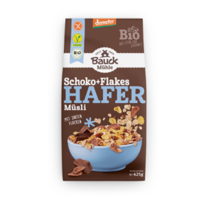 Demeter Bauck Mühle Hafer Müsli Schoko+Flakes glutenfrei 425g