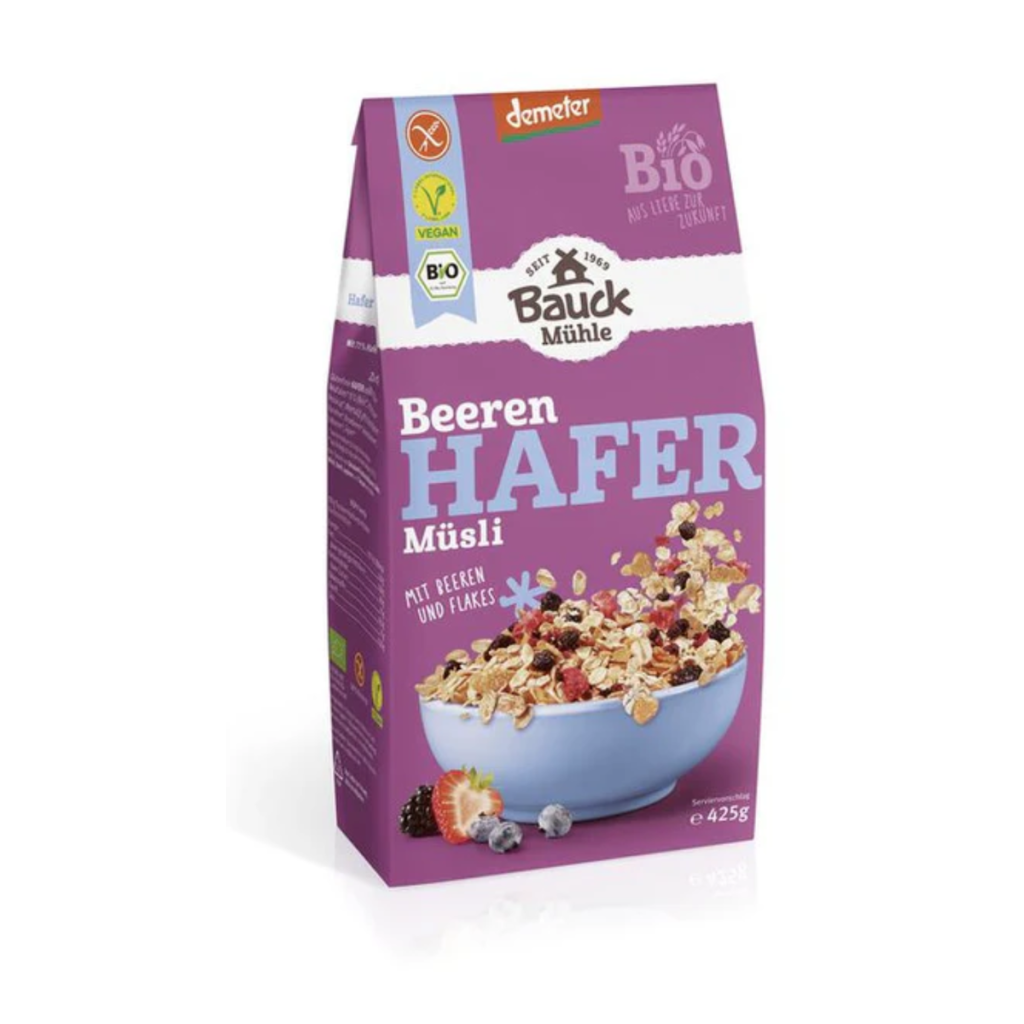 Demeter Bauck Mühle Hafer Müsli Beeren glutenfrei 425g