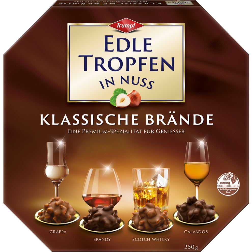 Trumpf Edle Tropfen in Nuss Klassische Brände 250g