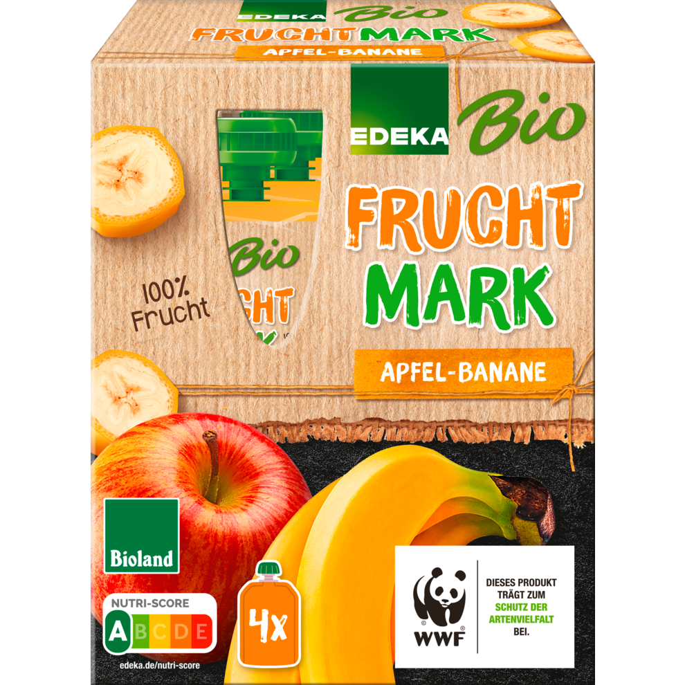 Bio EDEKA Fruchtmus Apfel-Banane 4x100g