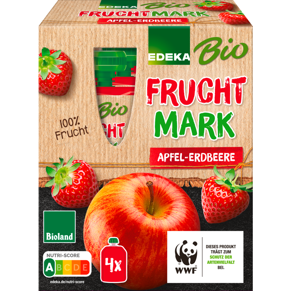 Bio EDEKA Fruchtmus Apfel-Erdbeere 4x100g