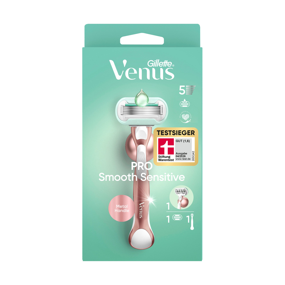 Venus Rasierer Sensitive mit 1 Klinge+Rasiererhalter rosegold