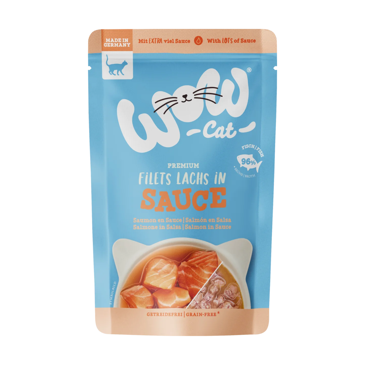 WOW Для кошек лосось, соус 85g