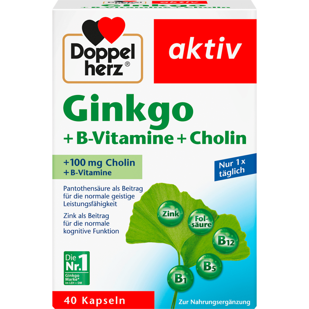 Doppelherz Ginkgo+B-Vitamine+Cholin 40Kapseln 22,4g