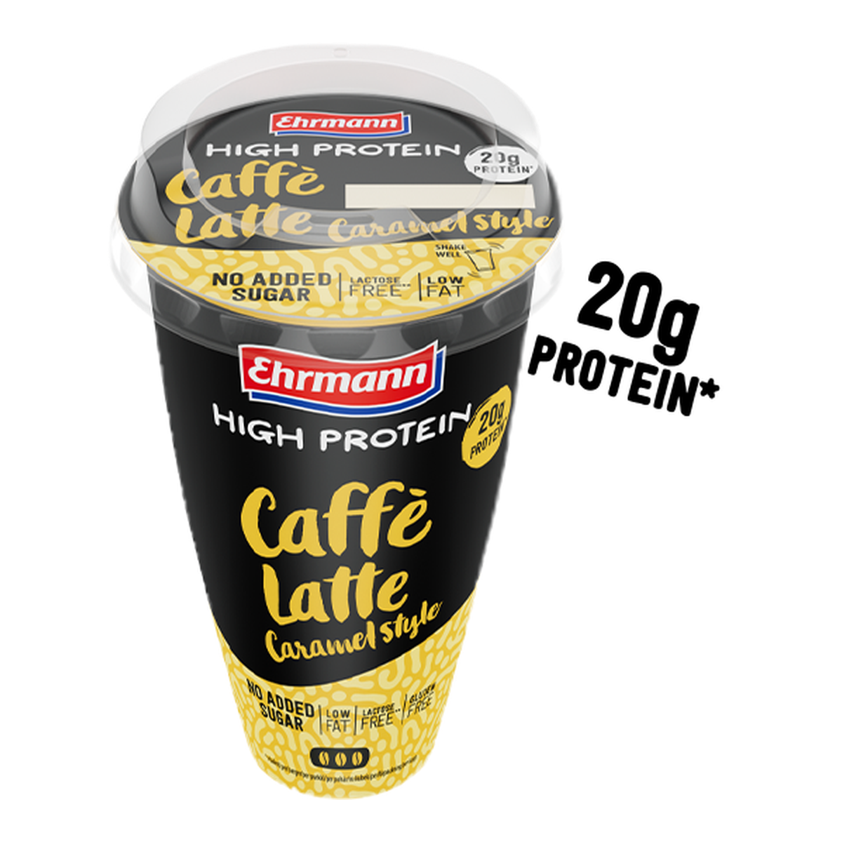 Ehrmann Высокобелковый кофе латте карамель стиль 250ml