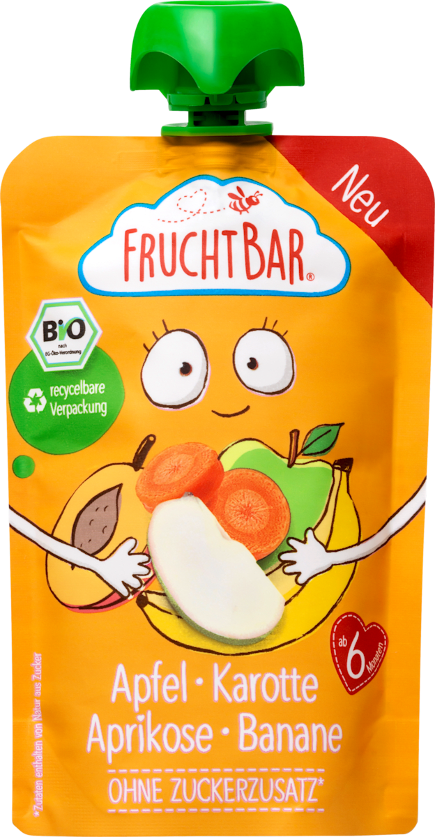 Bio Fruchtbar Fruchtpüree Apfel Karotte Aprikose 100g