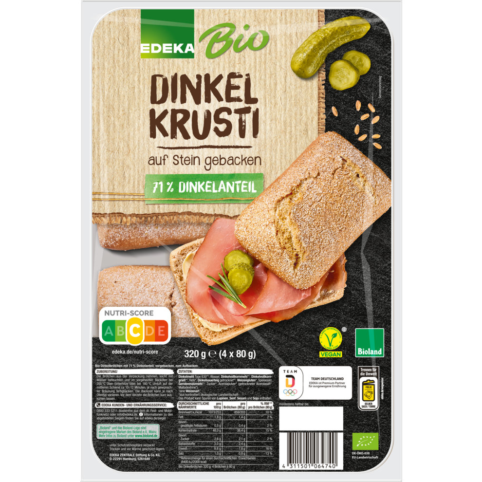 Bio EDEKA Dinkelbrötchen 320g