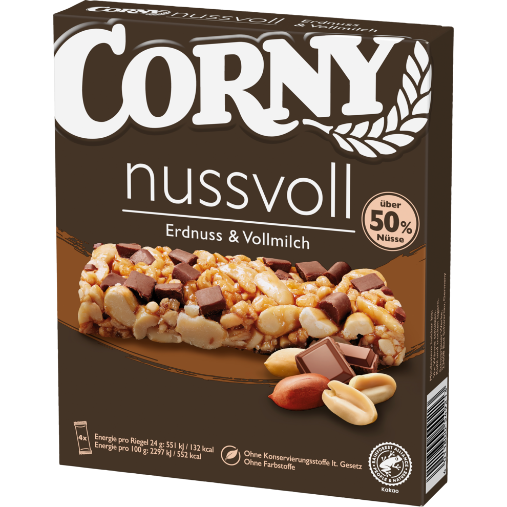 Corny Nussvoll Erdnuss & Vollmilch 4x24g