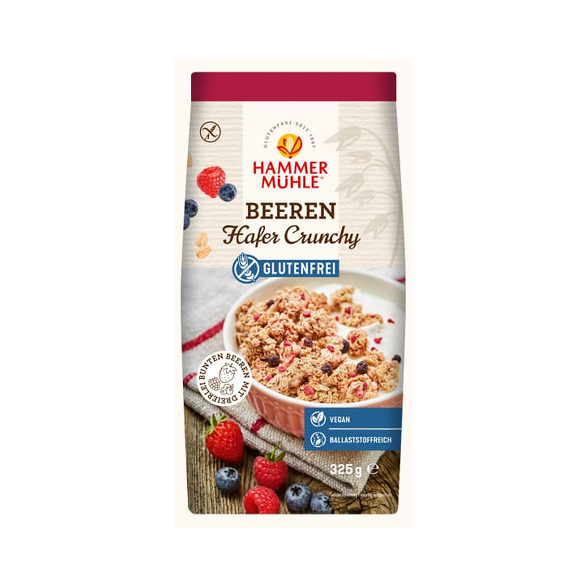 Hammermühle Gebackenes Hafermüsli mit gefriergetrockneten Beeren 325g