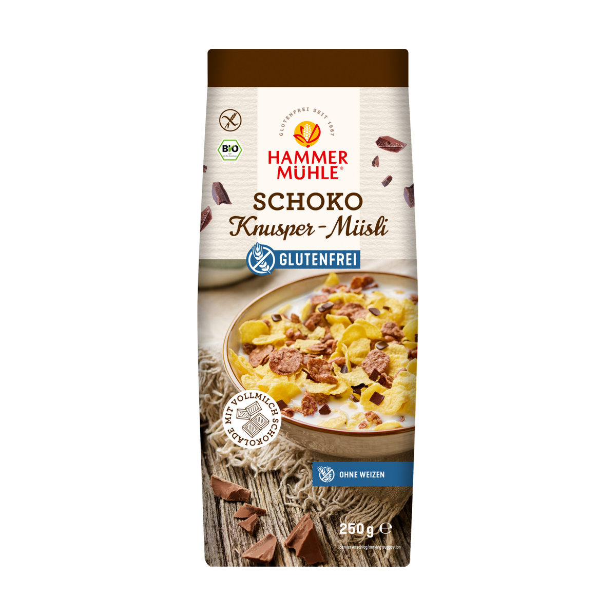 Bio Hammermühle Schoko Knusper Müsli glutenfrei 250g