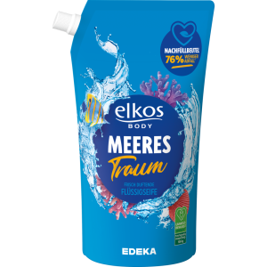 EDEKA elkos Flüssigseife Meerestraum Nachfüllbeutel 1l