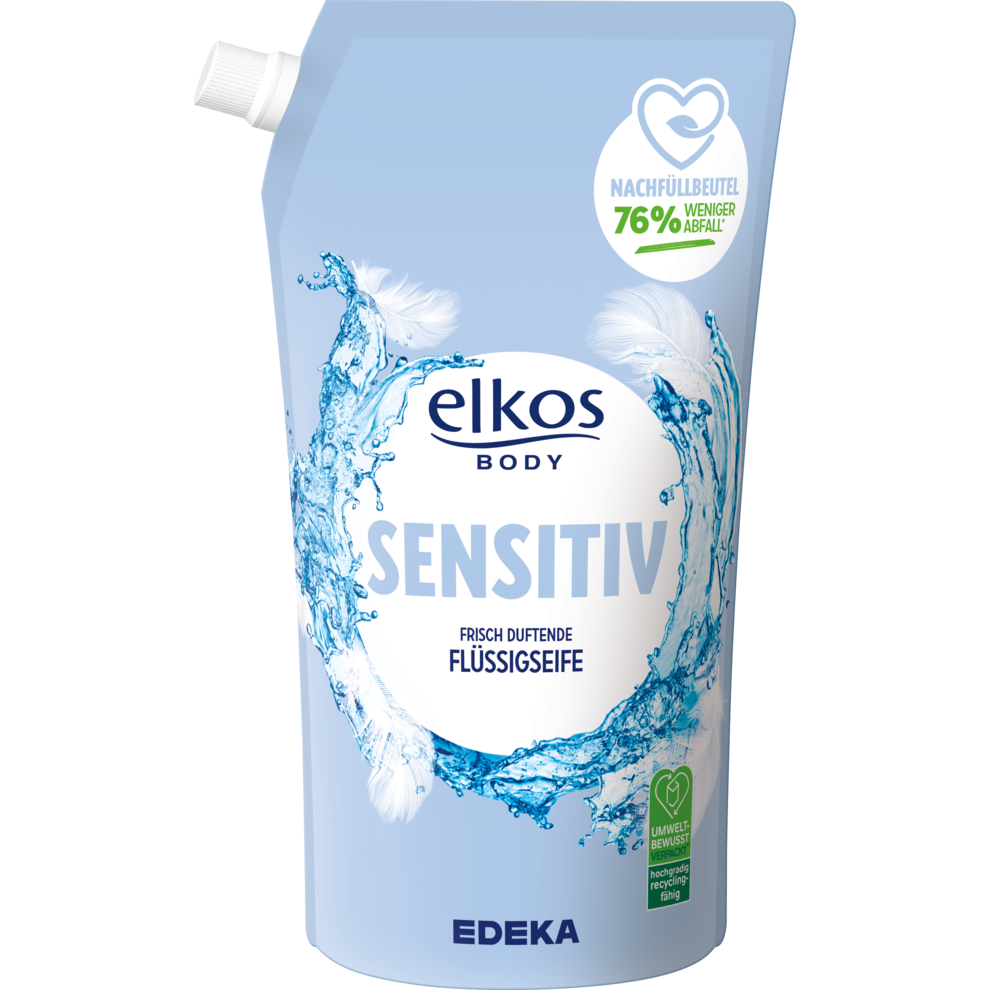 EDEKA elkos Flüssigseife Sensitiv Nachfüllbeutel 1l