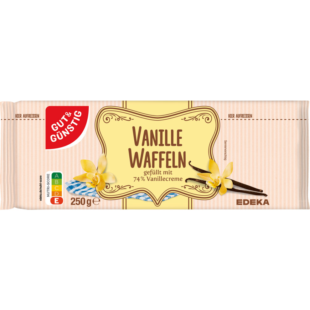 GUT&GÜNSTIG Waffeln mit Vanillecremefüllung 250g