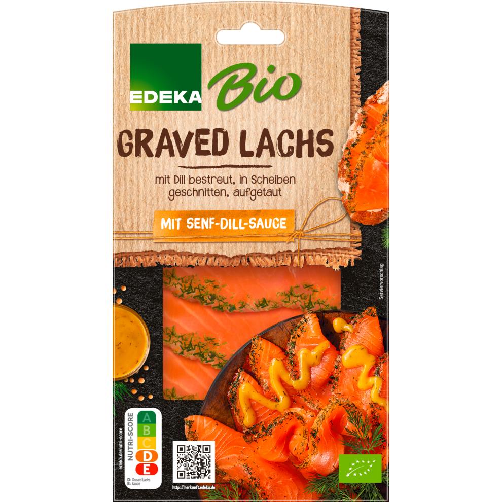 Bio EDEKA Graved Lachs mit Senf-Dill-Sauce 120g