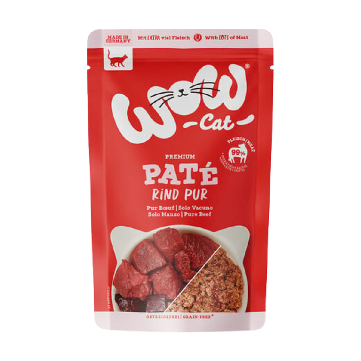 WOW Для кошек для взрослых животных говядина чистый 125g