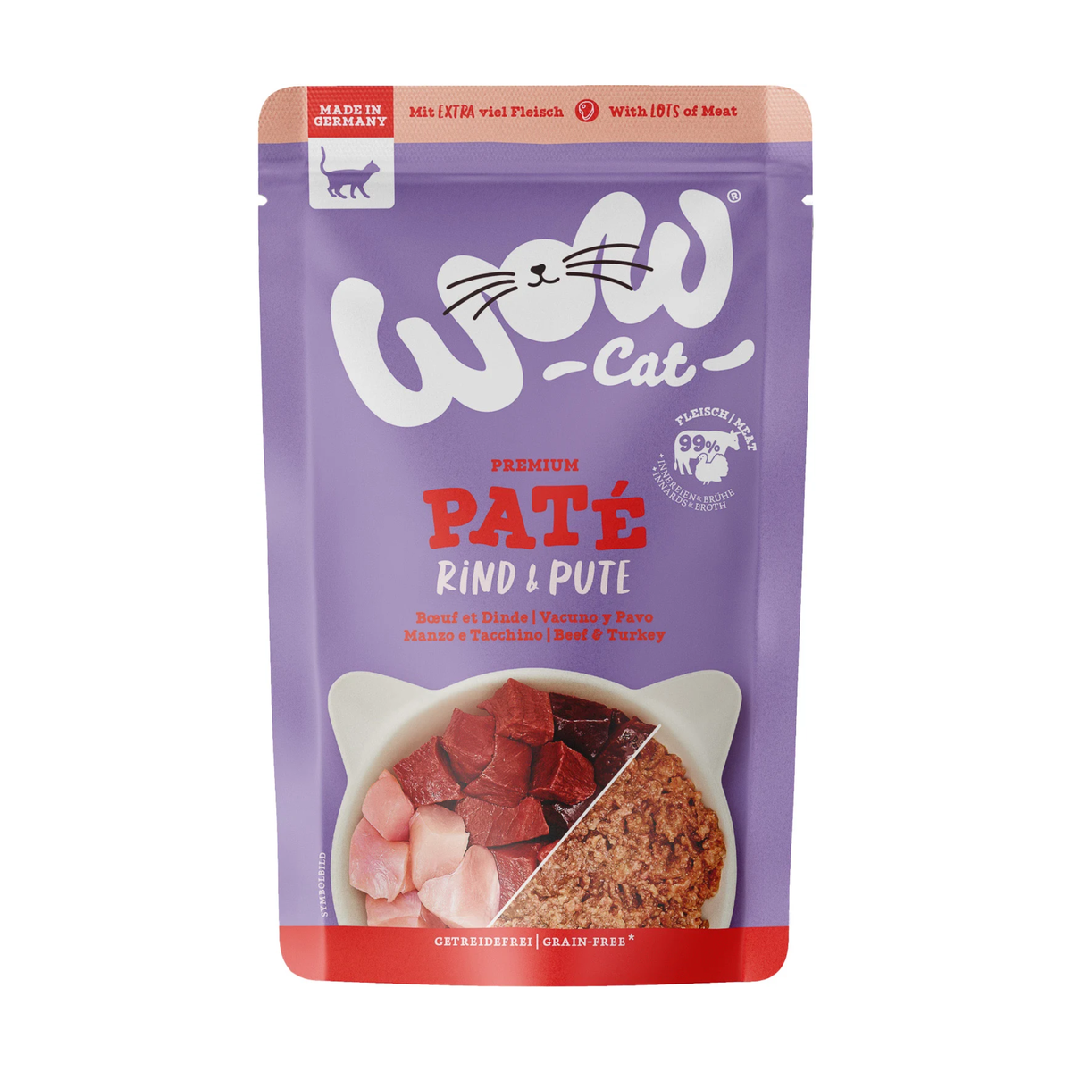 WOW Для кошек для взрослых животных говядина & индейка 125g