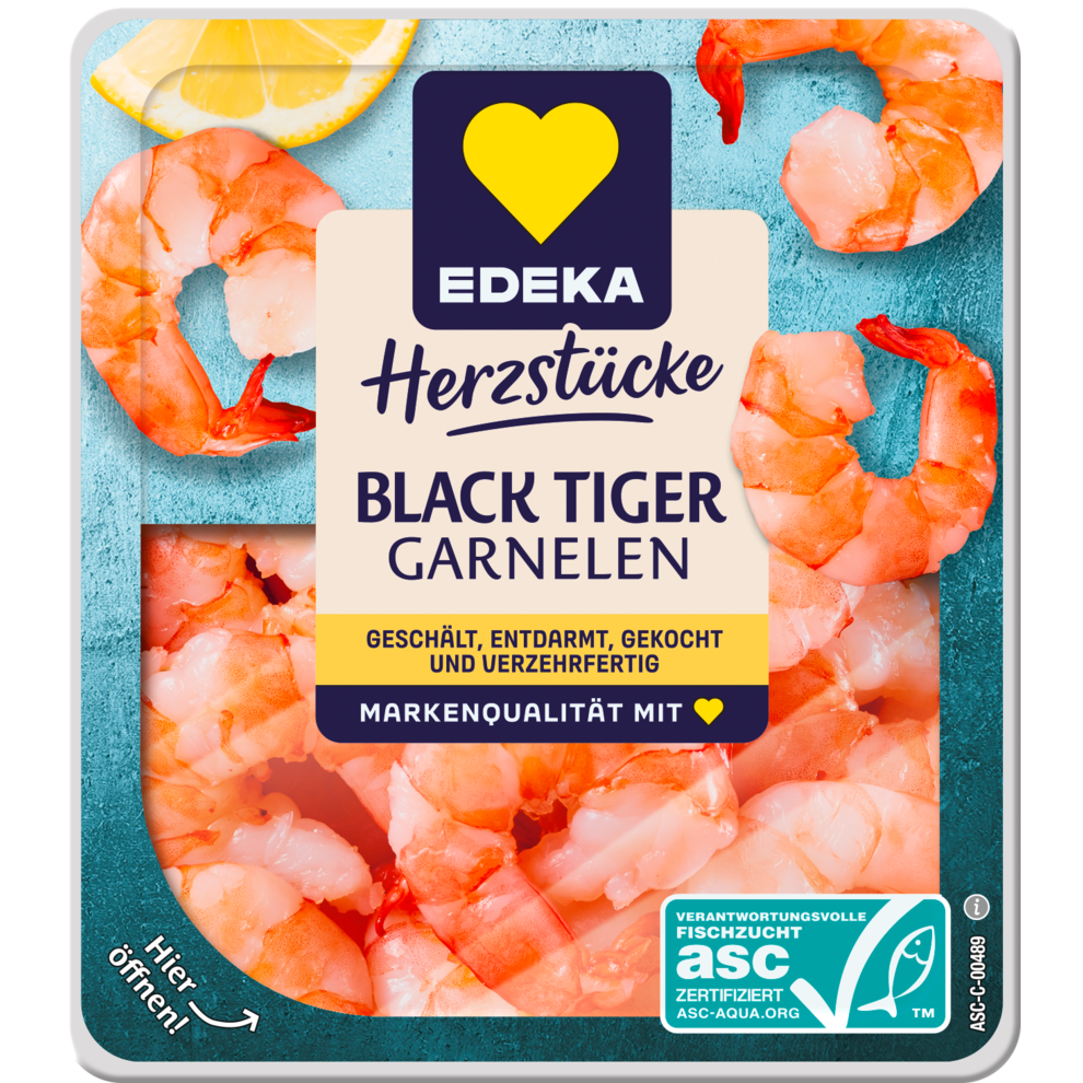 ASC EDEKA Herzstücke Black Tiger Garnelen 100g