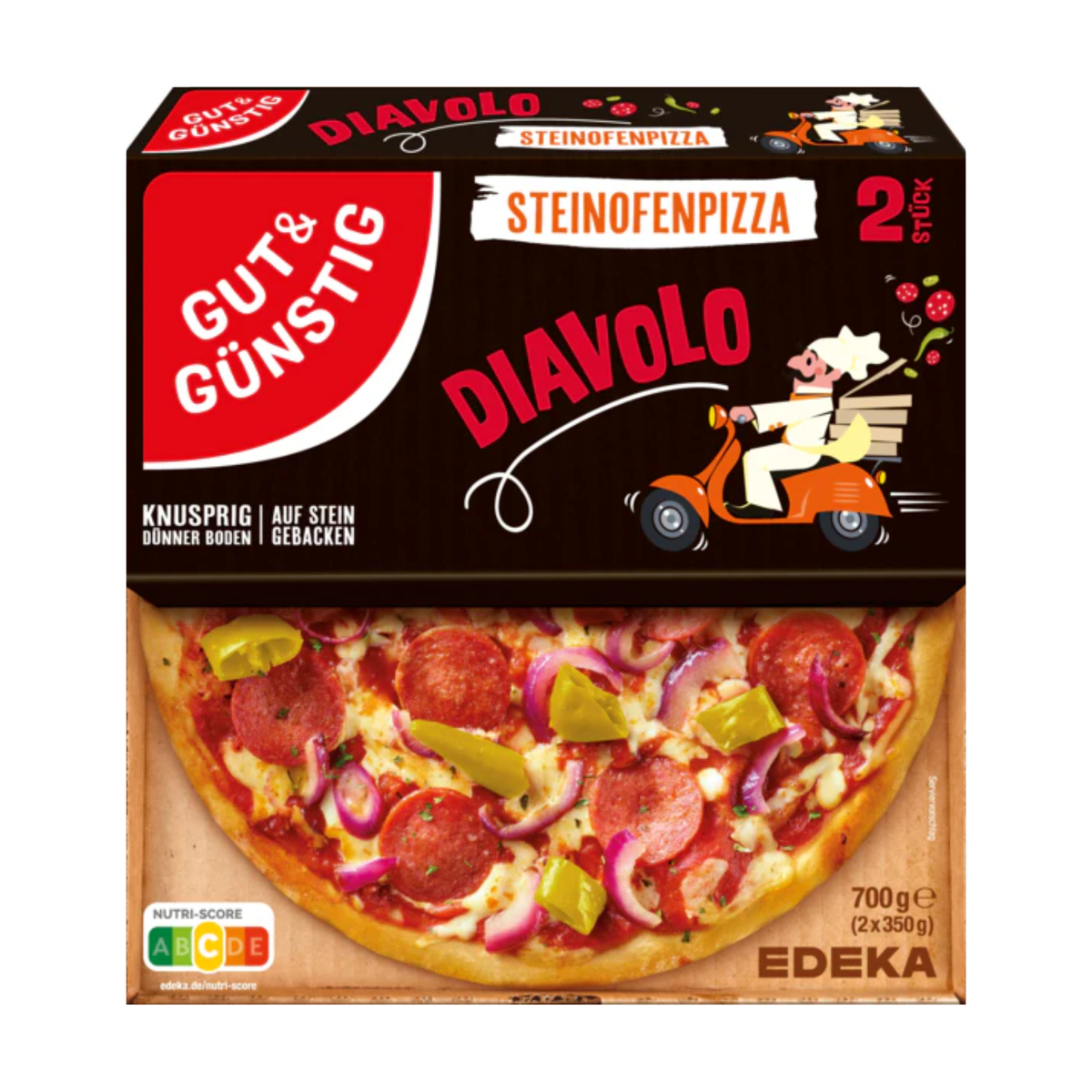 GUT&GÜNSTIG Steinofenpizza Diavolo 2x350g