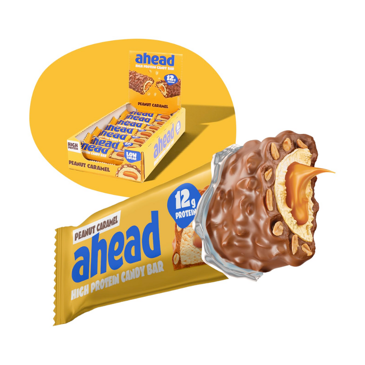 Ahead Арахис карамель протеин батончик 45g