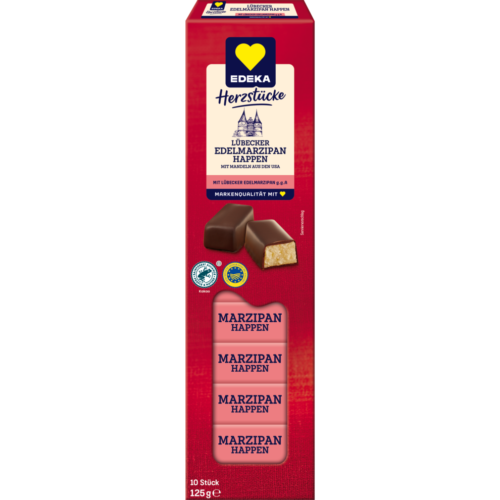 EDEKA Herzstücke Lübecker Edelmarzipan Happen 125g